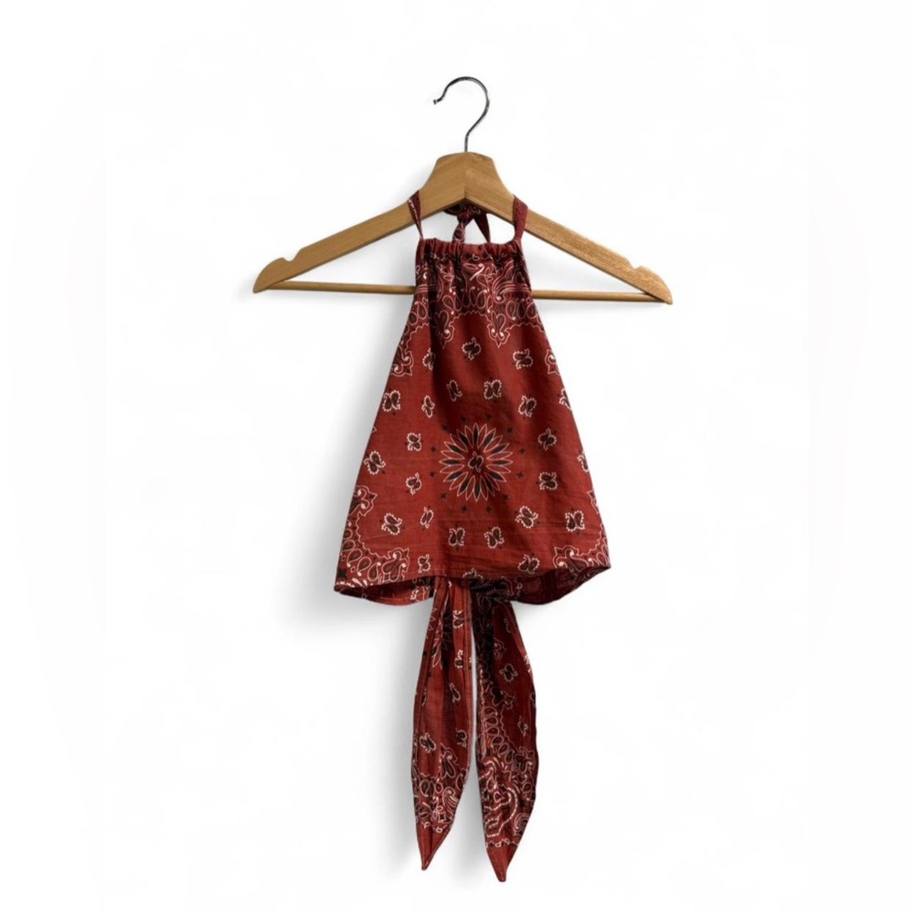 Rust Red Bandana Halter Top